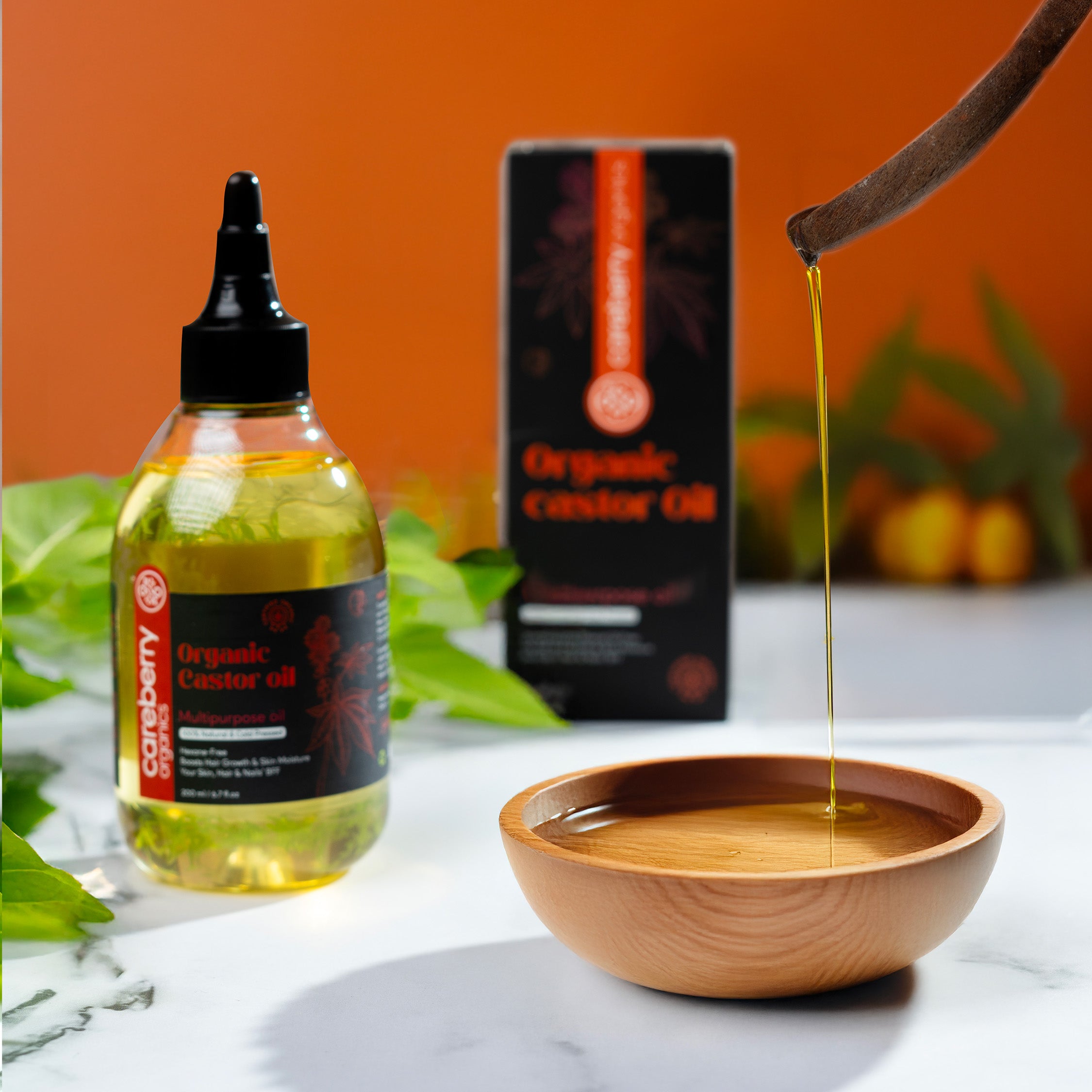 Organic Hair Growth Combo: Rosemary & Jojoba Hair Oil + Organic Castor Oil (200ml Each)