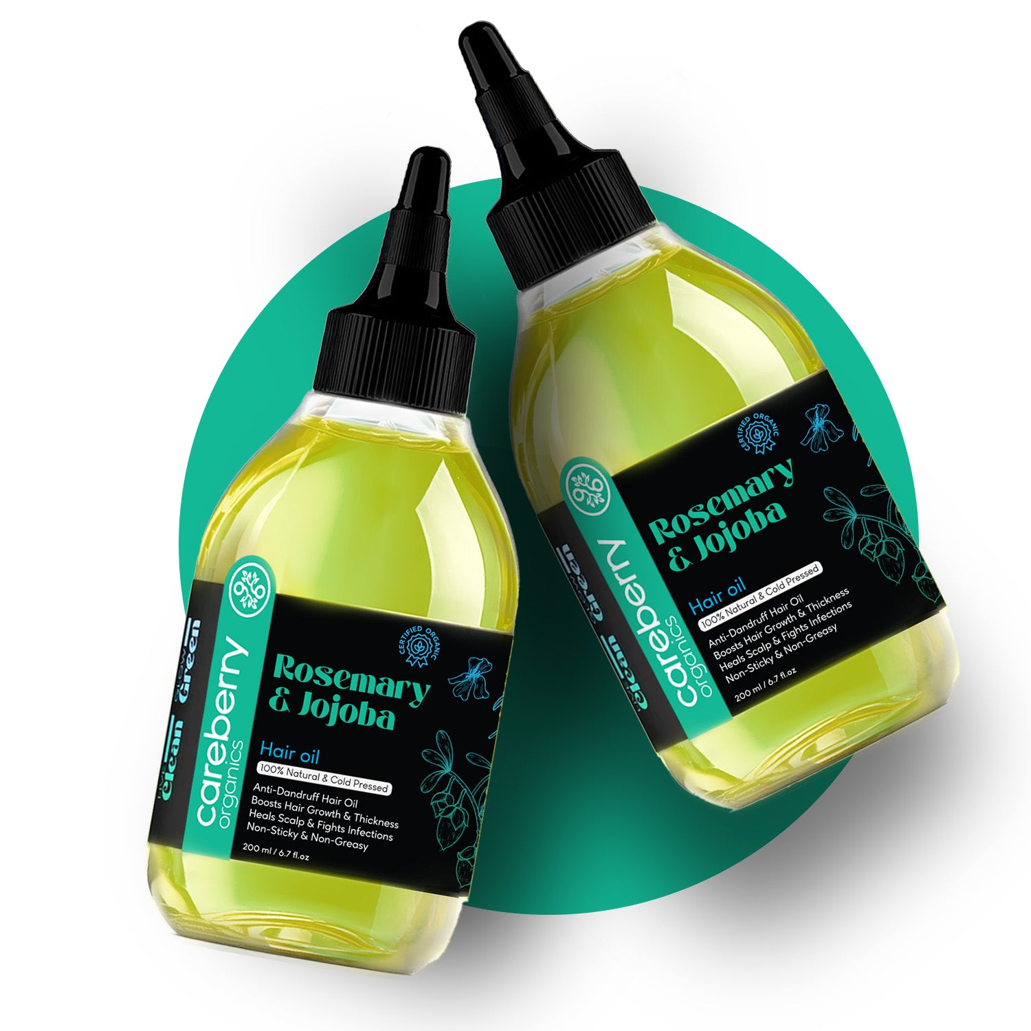 Organic Rosemary & Jojoba Anti Dandruff Hair Oil - 200ml