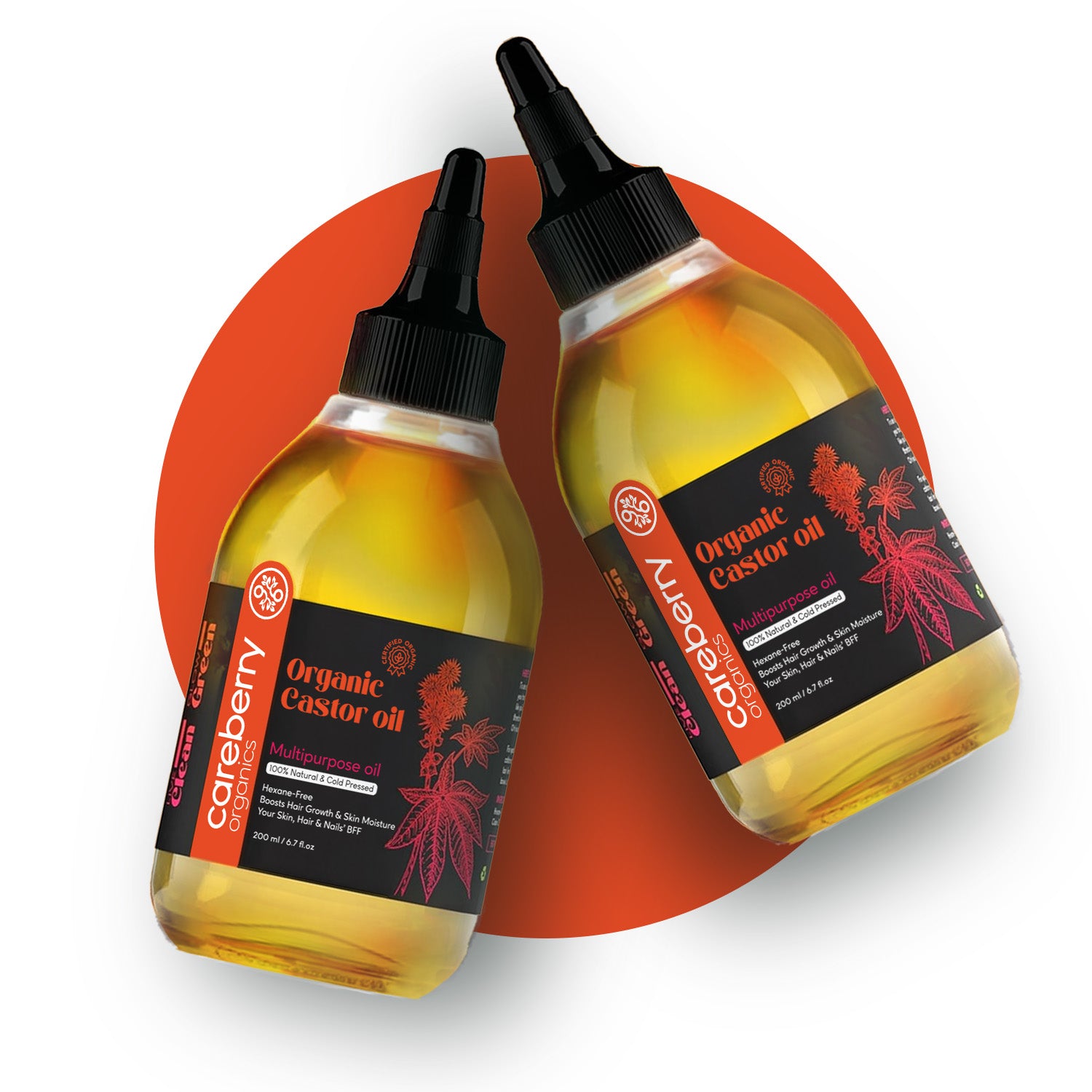 Organic Hexane Free Castor Oil (Arandi Oil) Multipurpose for Hair, Skin, & Nails - 200ml