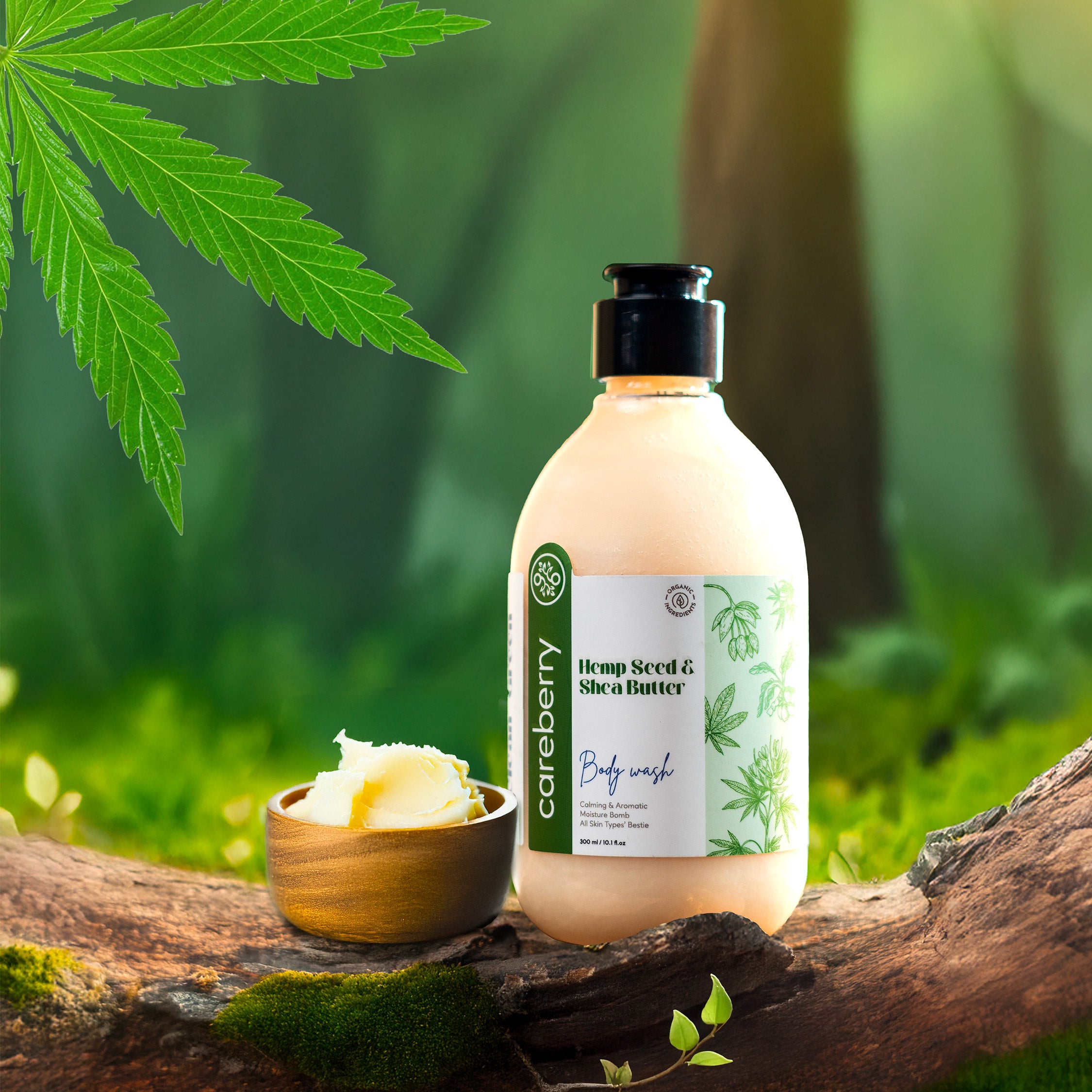 Hemp & Shea Body Wash and Hemp Seed & Ginseng Body Lotion Combo (300ml + 200ml)