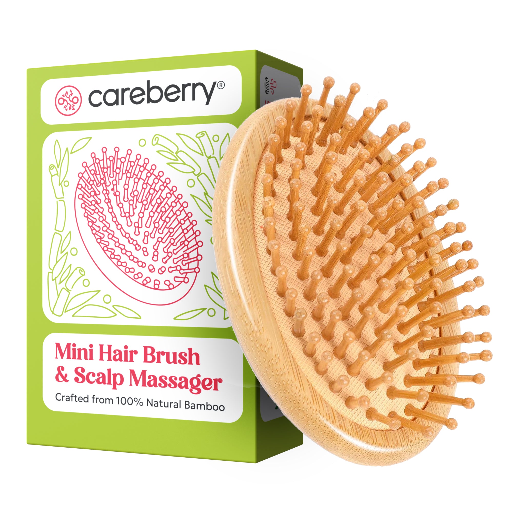 Bamboo Bliss Mini Hair Brush | Scalp Massager